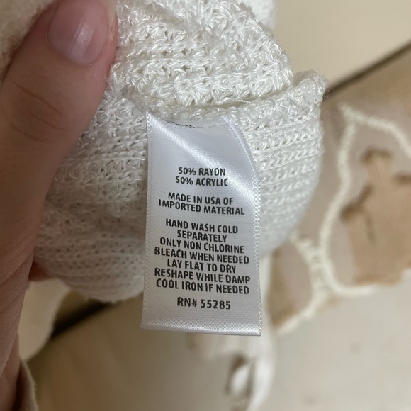 Express White Sweater Top with Fun Sleeves, Size xs - Picture 5 of 7